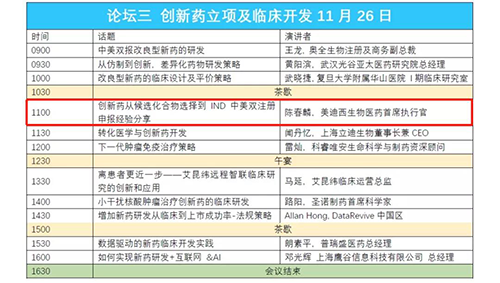 演讲题目：创新药从候选化合物选择到IND中美双注册申报经验分享 